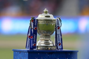 The trophy, which the eight teams are playing to win, was on display shortly before the match began at 6.30pm, local time. Pawan Singh / The National