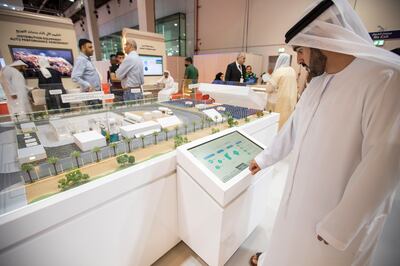 A scaled model of a Dewa project at Wetex 2022 at the Dubai World Trade Centre on Tuesday. Ruel Pableo / The National