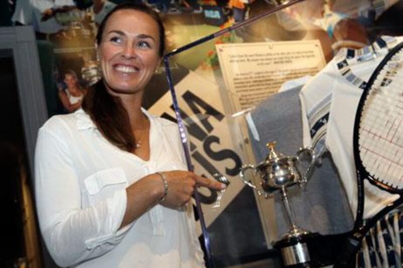 Martina Hingis was thrilled to be given 'a place here for eternity'. Elise Amendola / AP Photo
