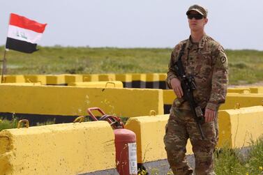 A US soldier at Qayyarah air base in Iraq. AFP 