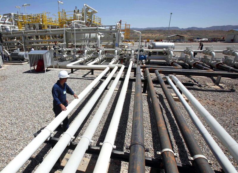 An employee works at Tawke oil fields in the semiautonomous Kurdish region in northern Iraq. One cargo of Kurdish crude was delivered in Houston in May to an unidentified buyer, and four other cargoes of Kurdish crude have been delivered this year in Israel.  Hadi Mizban / AP Photo