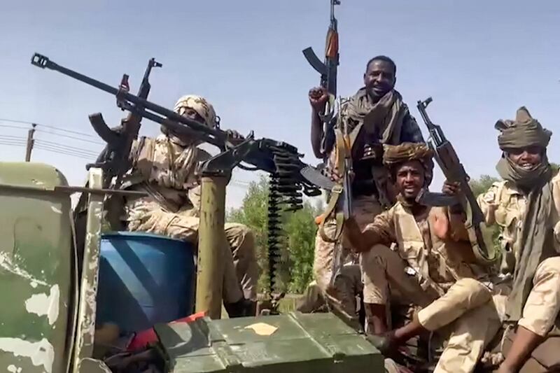 RSF fighters in the East Nile district of greater Khartoum. AFP