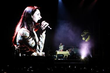 Lana Del Rey performed at the F1 concert on Saturday. Chris Whiteoak / The National