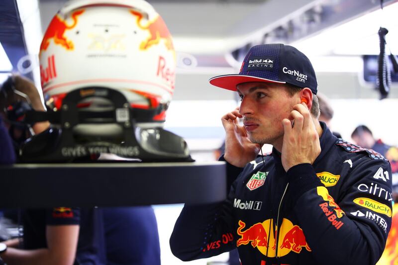 BAHRAIN, BAHRAIN - MARCH 12: Max Verstappen of Netherlands and Red Bull Racing prepares to drive in the garage during Day One of F1 Testing at Bahrain International Circuit on March 12, 2021 in Bahrain, Bahrain. (Photo by Mark Thompson/Getty Images)