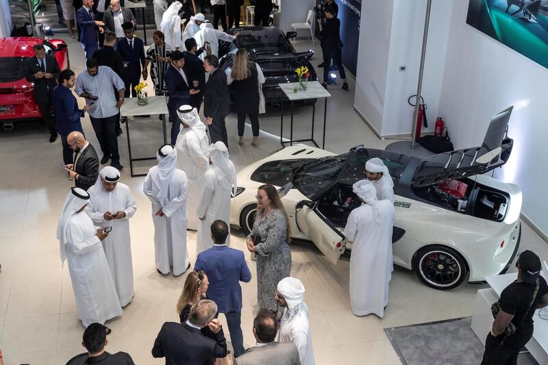ABU DHABI, UNITED ARAB EMIRATES. 24 APRIL 2019. Opening of the new Lotus car showroom in Abu Dhabi. (Photo: Antonie Robertson/The National) Journalist: None. Section: National.