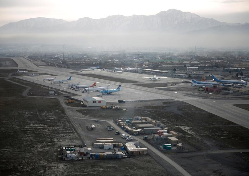An aerial view of the Hamid Karzai International Airport in Kabul, previously known as Kabul International Airport, in Afghanistan, February 11, 2016. Picture taken February 11, 2016.  AfghanistanLM   REUTERS/Ahmad Masood