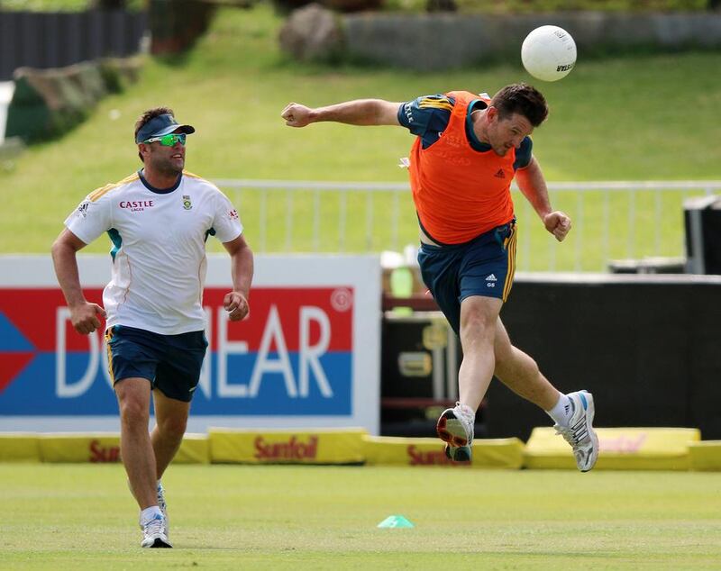 Jacques Kallis, left, playing football with Graeme Smith, is retiring from Test cricket. Anesh Debiky Getty Images