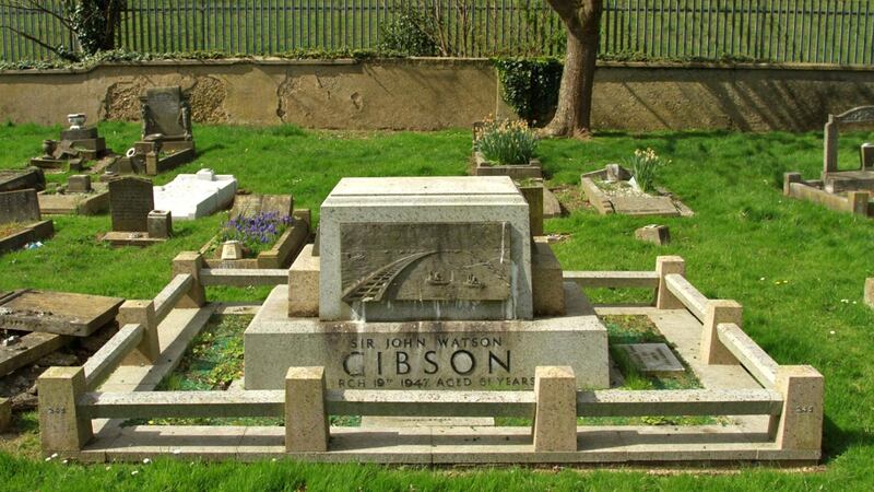 In 1933, Sir John Watson Gibson bought the estate from the Gibbons family. A monument is seen in Stanwell Burial Ground to Sir John Watson Gibson and members of his family. Wikimedia Commons
