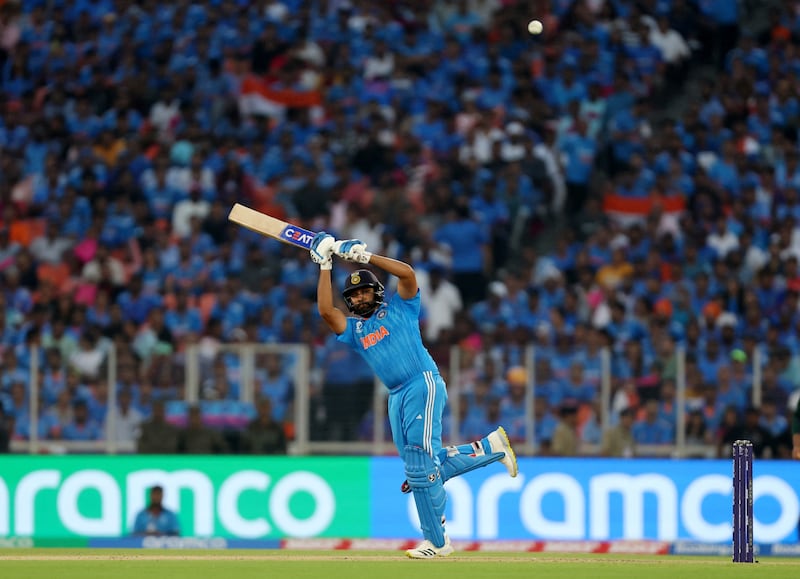 India's Rohit Sharma hits out. Reuters