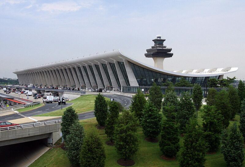 The main terminal at Washington Dulles International Airport in Dulles, Virginia. Colonial Pipeline supplies Dulles with jet fuel. Colonial is the largest fuel pipeline system in the US servicing major airports along the east coast. AFP