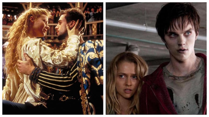 Fictional origins story 'Shakespeare in Love' and zombie comedy 'Warm Bodies' were both inspired by the enduring tale of the star cross'd lovers, Romeo and Juliet. The Weinstein Company, Summit Entertainment