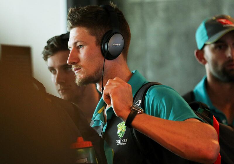 Australian cricketer Cameron Bancroft arrives at Cape Town International Airport. Sumaya Hisham / Reuters