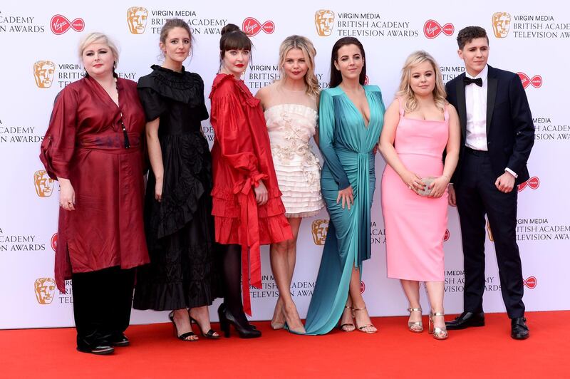 The cast of 'Derry Girls', Siobhan McSweeney, Louisa Harland, Kathy Kiera Clarke, Saoirse-Monica Jackson, Jamie-Lee O'Donnell, Nicola Coughlan and Dylan Llewellyn attend the Virgin Media British Academy Television Awards at the Royal Festival Hall in London, Britain, 12 May 2019. Getty Images