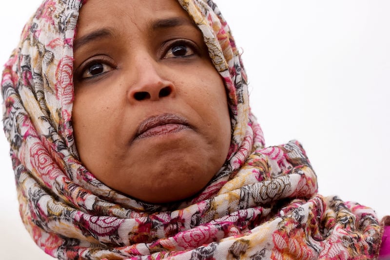 Ms Omar joined several fellow House Democrats on the sixth anniversary of a Donald Trump-era travel ban on several Muslim-majority countries on January 26, 2023.  Reuters