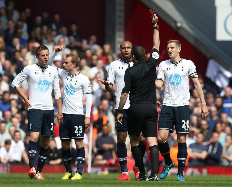 Centre-back: Younes Kaboul, Tottenham Hotspur. Condemned his team to defeat with his early red card. Alastair Grant / AP