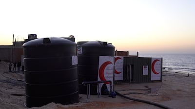 One of three water desalination plants in Egypt funded by the UAE for the people of Gaza. Mahmoud Rida / The National
