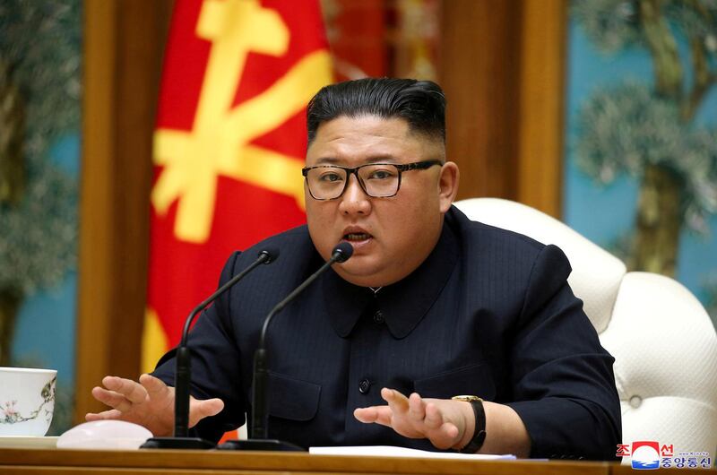 Kim Jong Un speaks as he takes part in a meeting of the Political Bureau of the Central Committee of the Workers' Party of Korea (WPK). Reuters