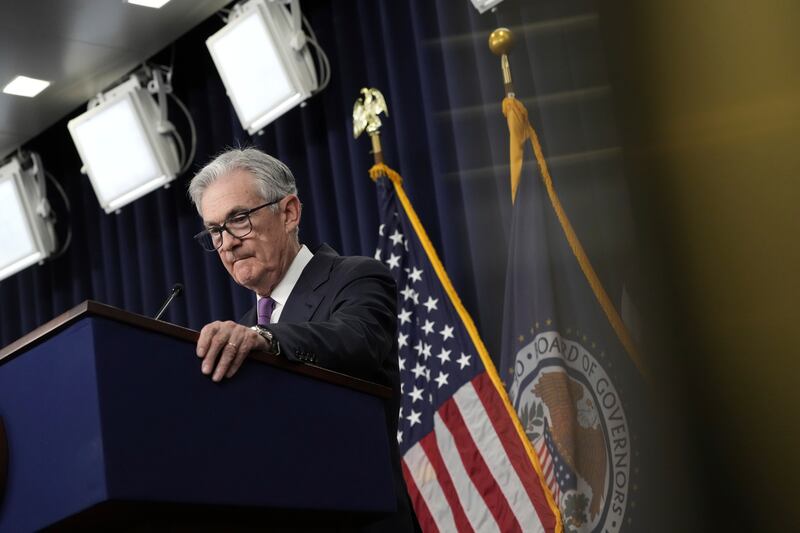 Federal Reserve Chairman Jerome Powell speaks to reporters after the central bank held interest rates steady in its September 19-20 meeting. AP