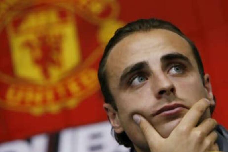 Manchester United's new signing Dimitar Berbatov. His move from Tottenham Hotspur has angered the Spurs club chairman Daniel Levy.