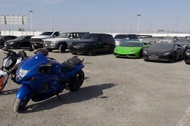 Dubai Police confiscated cars that were modified with power boosters to increase their engine speed. Courtesy: Dubai Police