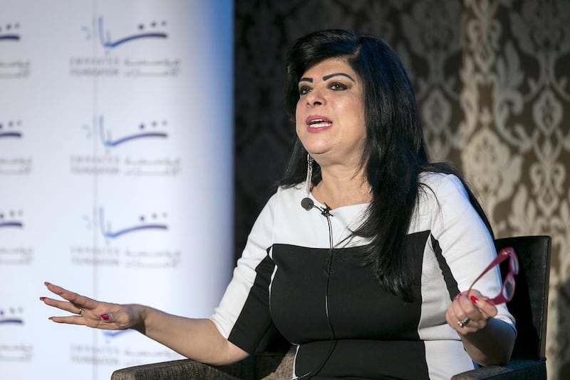 Dr Iman Bibars, regional director for Ashoka Arab World, emphasised the need for young people with new, out-of-the-box ideas to solve social problems. Reem Mohammed / The National
