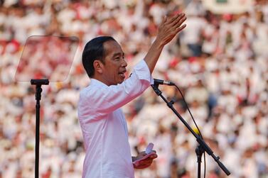 Indonesian President Joko Widodo, popularly known as Jokowi, at a rally in Jakarta. Getty Images