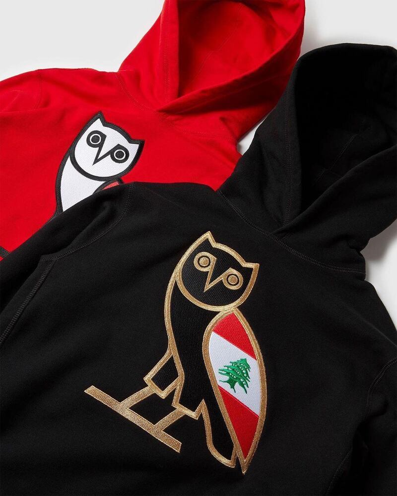 The Cedar of Lebanon OG hoodie by Ovo will raise funds for the Lebanese Red Cross. Courtesy Ovo / instagram