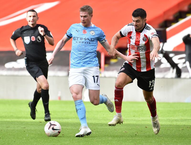 Manchester City's Kevin De Bruyne on the attack. Reuters