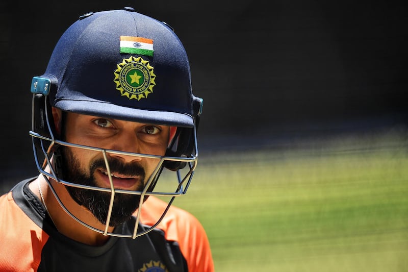 ADELAIDE, AUSTRALIA - DECEMBER 05: Virat Kohli of India looks on during an Indian training session at Adelaide Oval on December 5, 2018 in Adelaide, Australia.  (Photo by Daniel Kalisz/Getty Images)