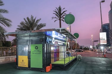 Abu Dhabi’s recycling station at Khalidiya. Recycling is a key part of the circular economy. Victor Besa / The National 