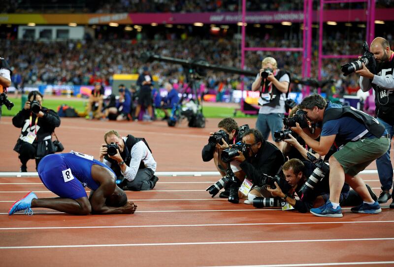 The men’s 100 m final at the IAAF World Championships in London. Phil Noble / Reuters
