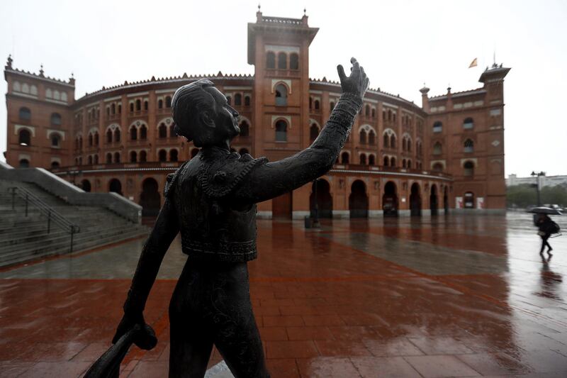 A statue of the bullfighter Luis Miguel Dominguin by Spanish sculptor Ramon Aymerich is on display in Madrid, Spain. EPA