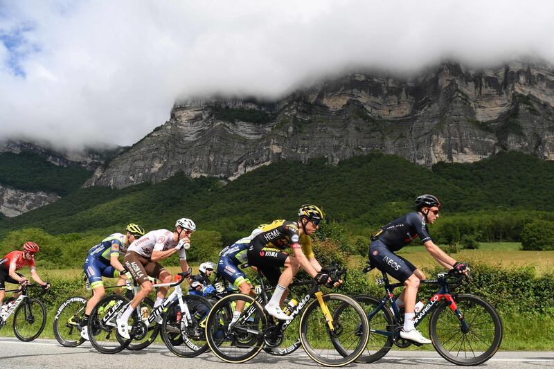 The peloton during Stage 7 of the Criterium du Dauphine cycling race - a 171km race between Saint-Martin-Le-Vinoux and La Plagne - on Saturday, June 5. AFP