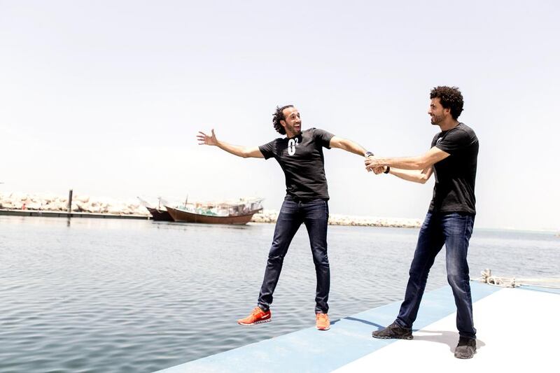 Omar Nour, left, and Omar Samra – team O2 – will spend eight months training for the challenge in the UAE. Reem Mohammed / The National
