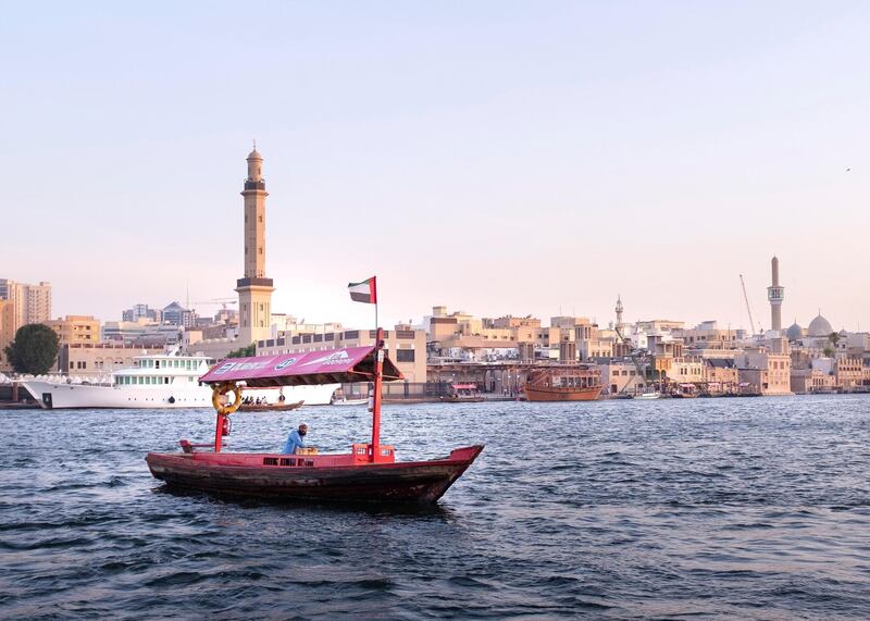 DUBAI, UNITED ARAB EMIRATES - JULY 10 2019.

Dhows unloading and loading items by Deira's Spice Market.

For many people, the creek (Khor) with its dhow moorings, abra water taxis, and souks is the very essence of the old city - the place where many things have started. 

For decades, Dubai Creek has been a hub of activity as traders bring in goods and sell their wares at the bustling markets nearby.


 
Photo by Reem Mohammed/The National)

Reporter: JOHN DENNEHY
Section: 