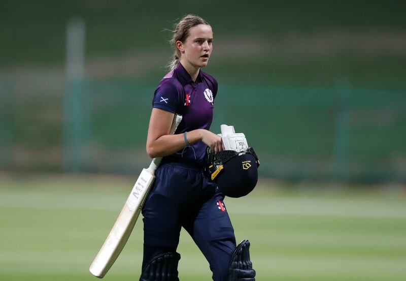 Scotland's Darcey Carter lost her wicket for nine runs. 