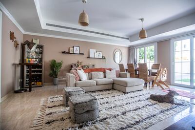 The spacious living room of the family villa in The Springs, Dubai. Photo: 
Ruel Pableo for The National