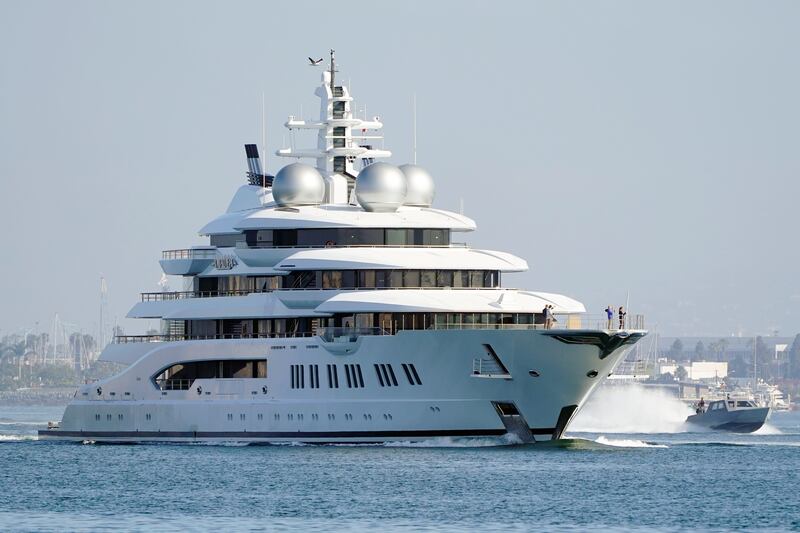 The superyacht Amadea was seized by the US from a sanctioned Russian oligarch. The G7, EU and Australia have frozen about $282 billion in Russian assets since Russia invaded Ukraine. AP