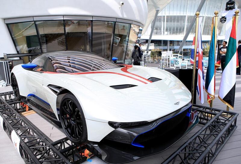 The track-only Aston Martin Vulcan, priced at £1.5 million, that was launched on Tuesday. Ravindranath K / The National