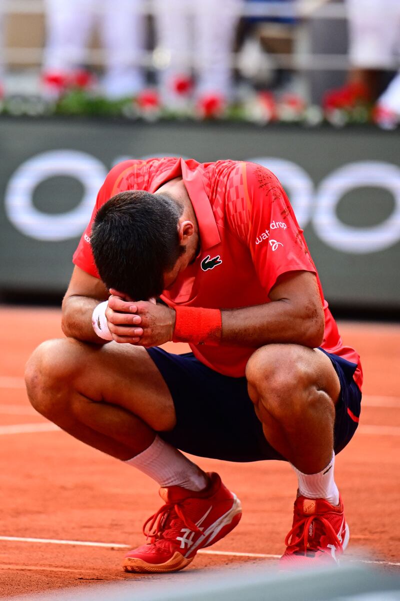 Novak Djokovic after sealing victory against Casper Ruud. AFP