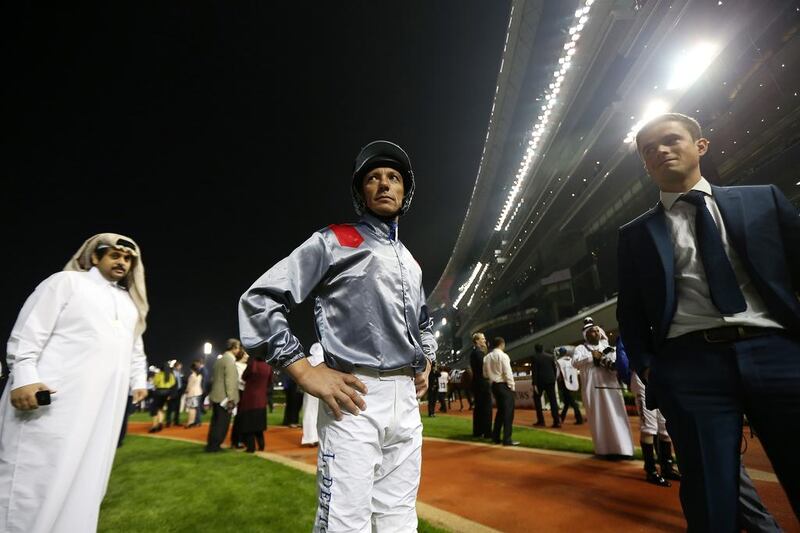 If Tadhg O’Shea, the regular jockey of Battle of Marengo, is to be believed the horse goes fast on the Meydan track, something that Frankie Dettori, above, will be hoping for in a winner this season. Pawan Singh / The National