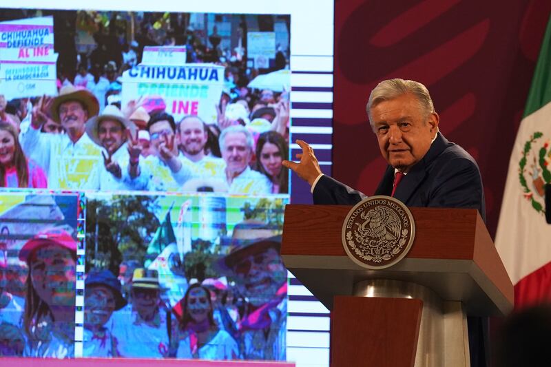 Mexican President Andres Manuel Lopez Obrador called demonstrations against his plans to overhaul the independent National Electoral Institute 'racist' and 'classist'. AP