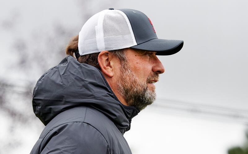 Manager Jurgen Klopp of Liverpool during a training session at AXA Training Centre.