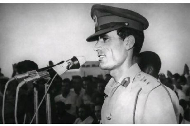 Muammar Qaddafi in Tripoli in September 1969, after the military putsch that brought him to power.