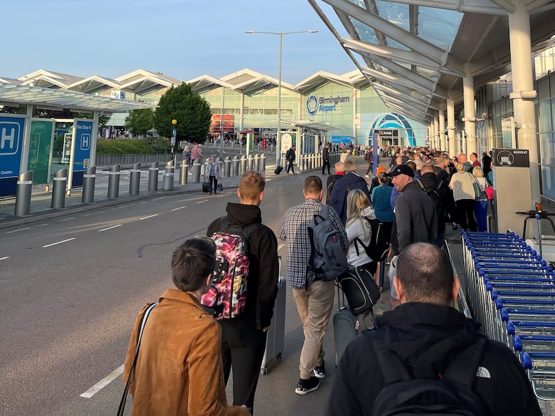 Queues at Birmingham Airport in May. Photo: Tim Hutchinson