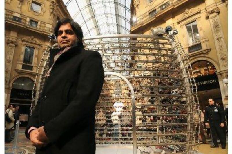 The artist Sudarshan Shetty in Milan.