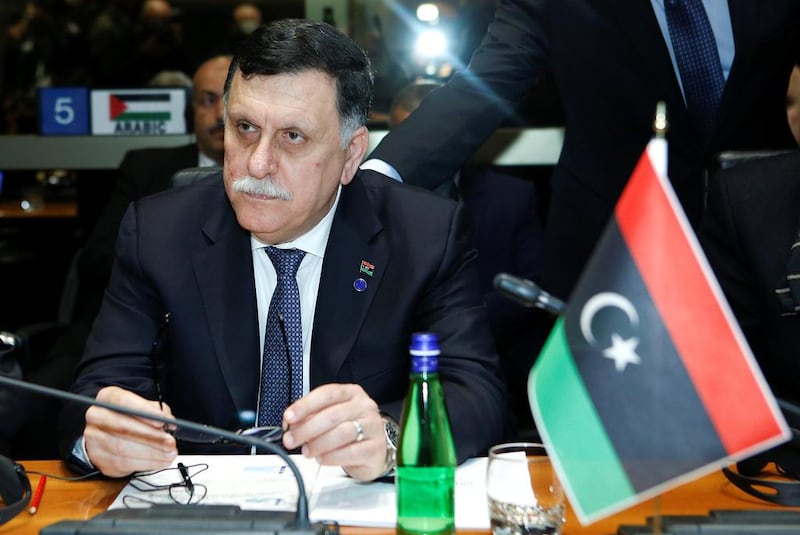 Libyan prime minister Fayez Al Sarraj attends a meeting in Rome on March 20, 2017. Remo Casilli / Reuters
