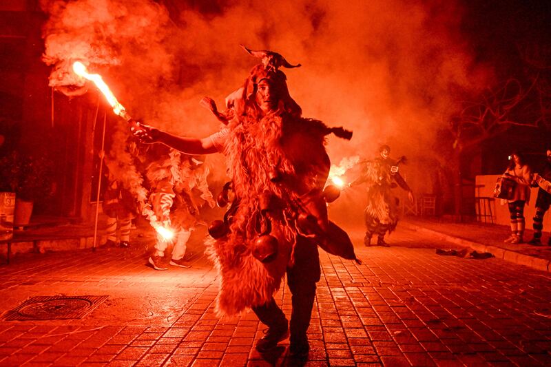 A traditional carnival celebration in the city of Amfissa, central Greece. AFP