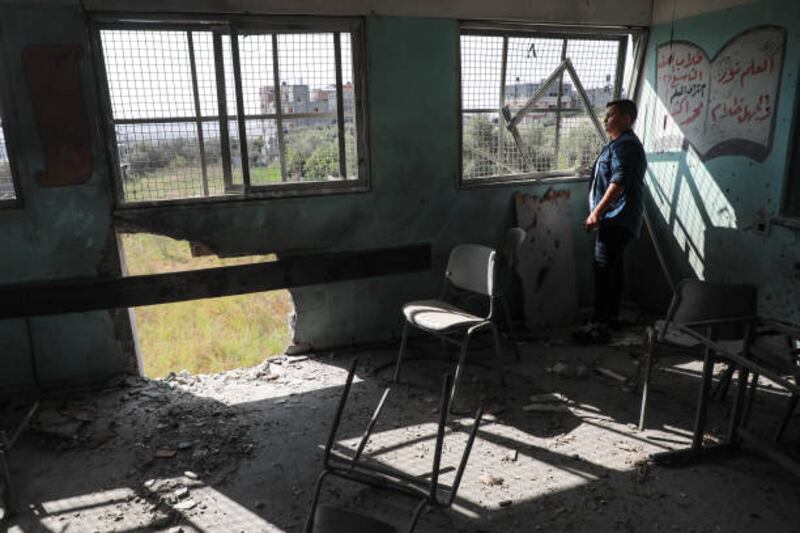 This classroom took a battering. Getty Images