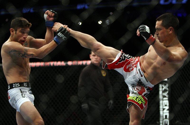 Chris Cariaso, right and Danny Martinez during their flightweight bout on Saturday. Cariaso won by unanimous decision. Tim Larsen / AP